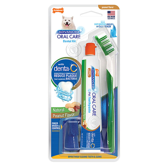 *PRORDER* Nylabone - Advanced Oral Care - Dental Kit - Natural PEANUT BUTTER - 70GM (2.5oz)