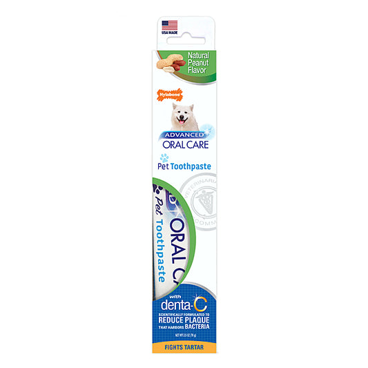 *PREORDER* Nylabone - Advanced Oral Care Natural PEANUT BUTTER Toothpaste - 70GM (2.5oz)