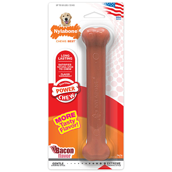 *PREORDER* Nylabone - Dura Chew Bone BACON Dog Chew - GIANT - 20CM (8in)