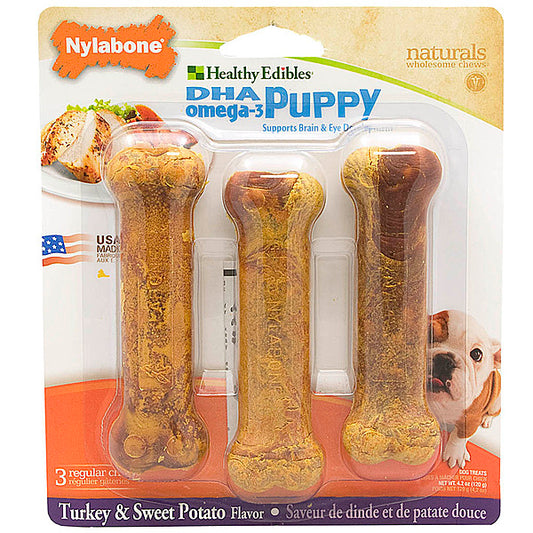 *S.O. - Up to 2 Week Wait* Nylabone - Healthy Edibles TURKEY and SWEET POTATO Dog Chew - SMALL - 141GM (4.9oz) - 3PK