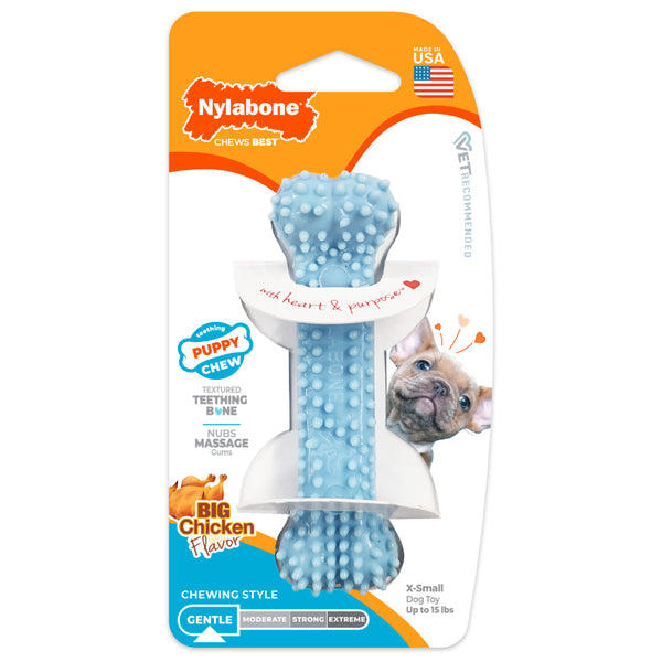 *PREORDER* Nylabone - Puppy Dental Dog Chew - BLUE - PETITE - 10CM (4in)
