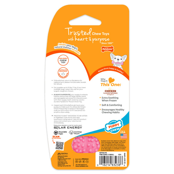 *PREORDER* Nylabone - Puppy Dental Dog Chew - PINK - PETITE - 10CM (4in)