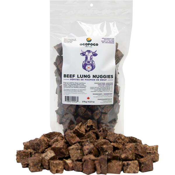 Ogopogo Pet - BEEF Lung Nuggies Dog Treat - 175GM (6.17oz)