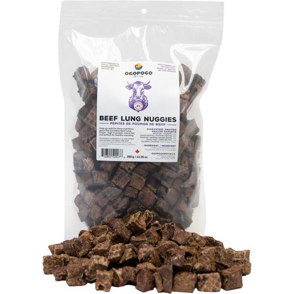 Ogopogo Pet - BEEF Lung Nuggies Dog Treat - 350GM (12.35oz)