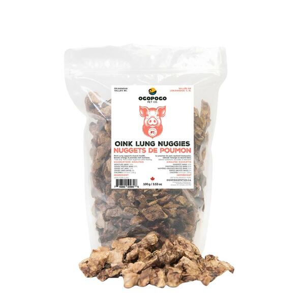 Ogopogo Pet, Oink Lung Nuggies Dog Treat, 100GM (3.53oz)