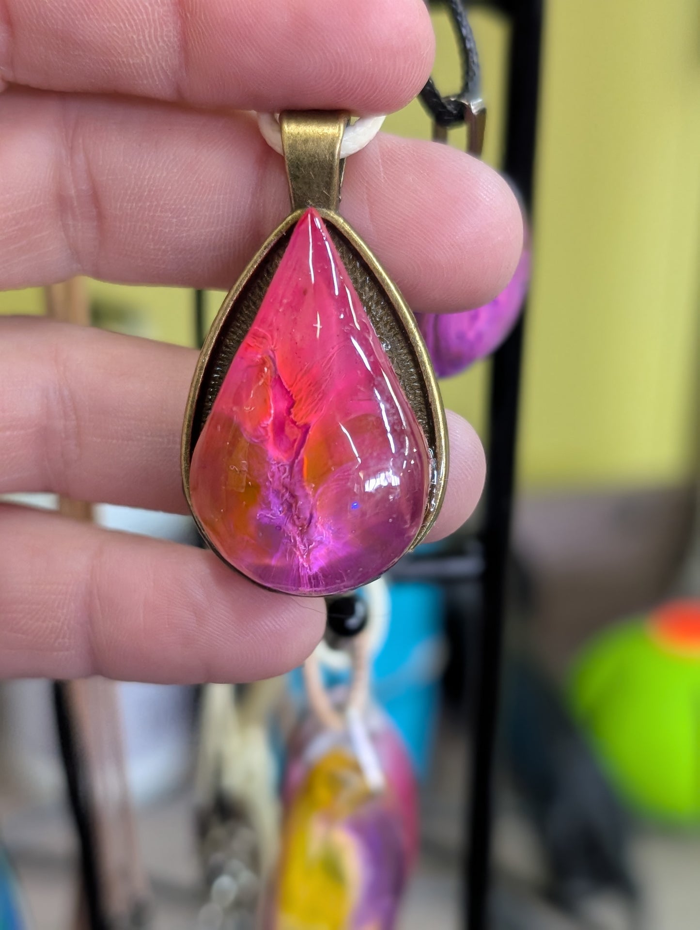 Resin Art Pendant Necklace - Handmade by Sarah (KAAP Fundraiser)