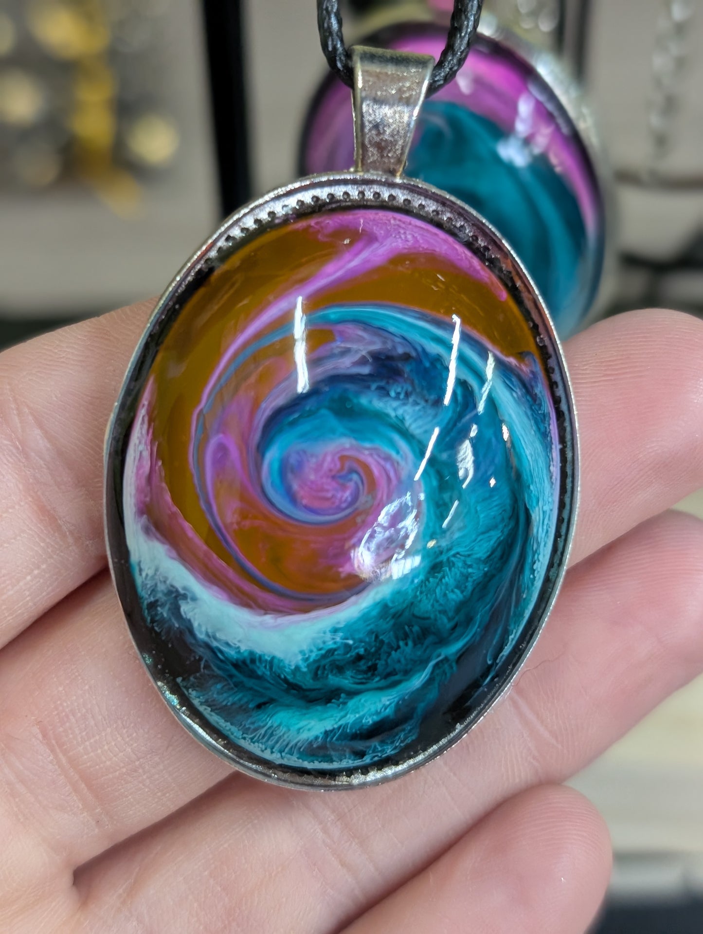 Resin Art Pendant Necklace - Handmade by Sarah (KAAP Fundraiser)