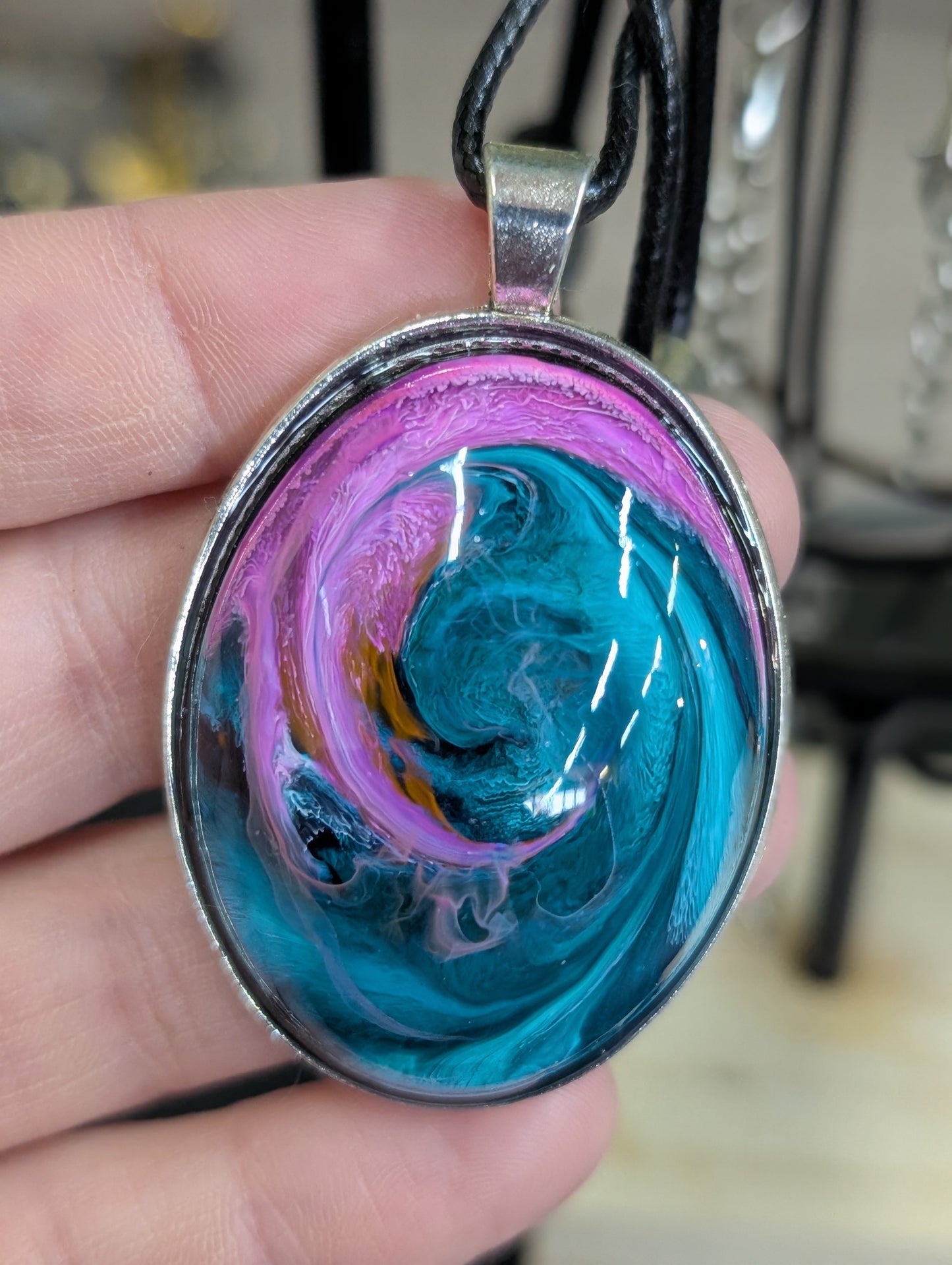 Resin Art Pendant Necklace - Handmade by Sarah (KAAP Fundraiser)