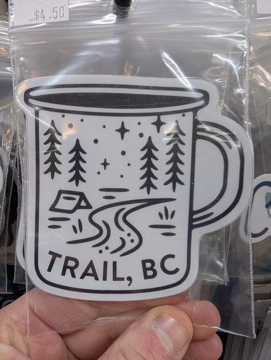 Stickers Northwest Inc. - Camping Mug 'Trail, BC' Sticker - 8.5x8.5CM (3x3in)