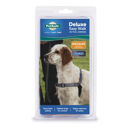 PetSafe - Deluxe Easy Walk Harness - STEEL - MEDIUM