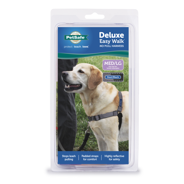 PetSafe - Deluxe Easy Walk Harness - STEEL - MEDIUM/LARGE