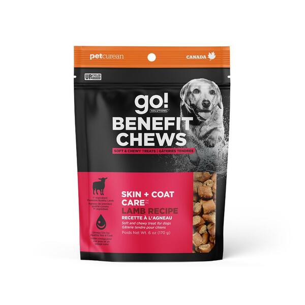 Petcurean, GO! Benefit Chews Skin + Coat Care LAMB Dog Treat, 170GM (6oz)