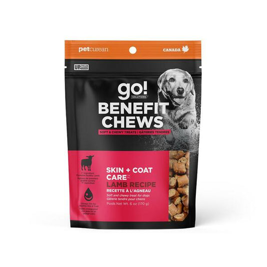 Petcurean, GO! Benefit Chews Skin + Coat Care LAMB Dog Treat, 170GM (6oz)