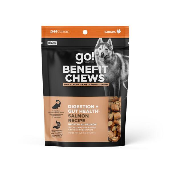 Petcurean, Go! Benefit Chews Digestion + Gut Health SALMON Dog Treat, 170GM (6oz)