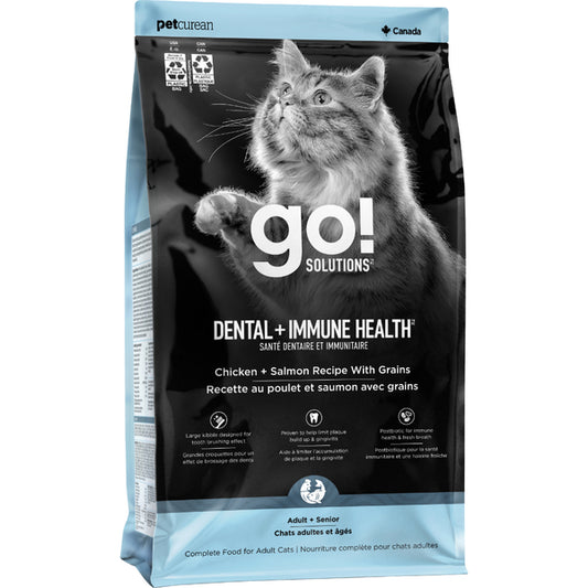 Petcurean - Go! Dental & Immune Health CHICKEN & SALMON Dry Cat Food - 1.13KG (2.5lb)