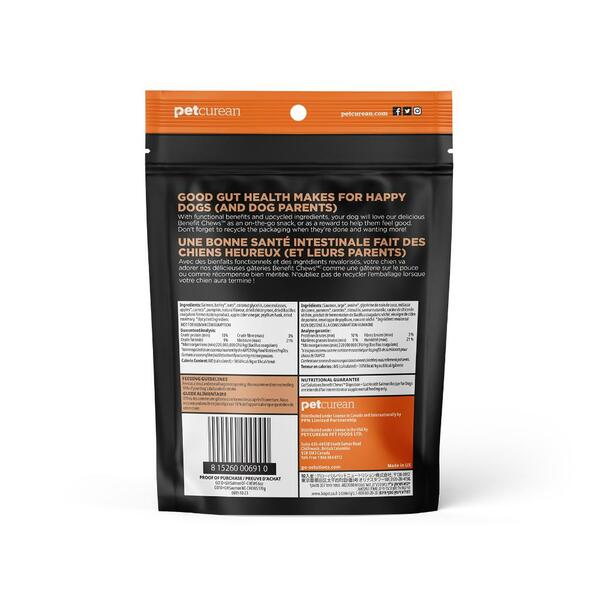 Petcurean, Go! Benefit Chews Digestion + Gut Health SALMON Dog Treat, 170GM (6oz)