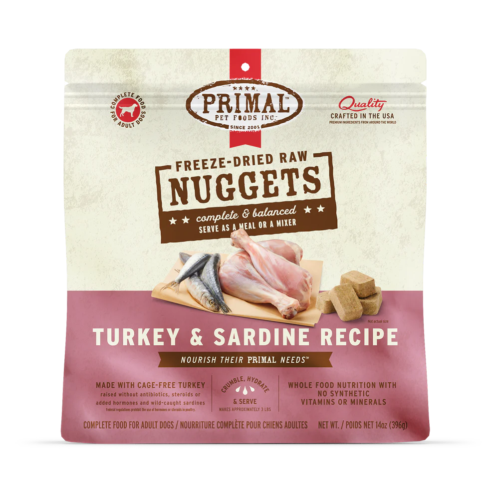 Primal, Freeze Dried TURKEY SARDINE Dog Food, 156GM (5.5oz)