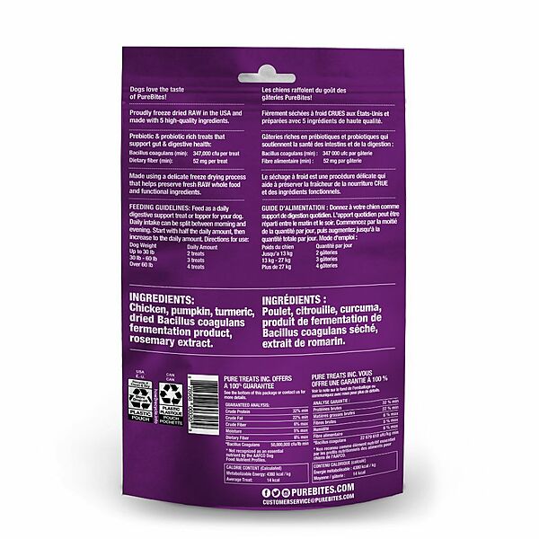 Purebites - Freeze Dried Gut & Digestion Dog Treat - 85GM (3oz)