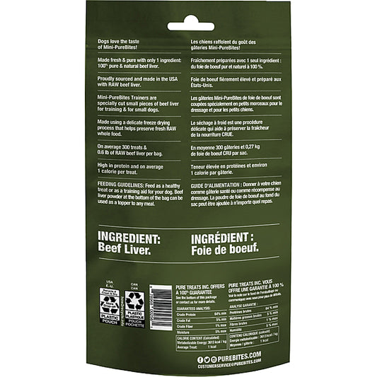 Purebites - Trainers BEEF LIVER Mini Dog Treat - 85GM (3oz)
