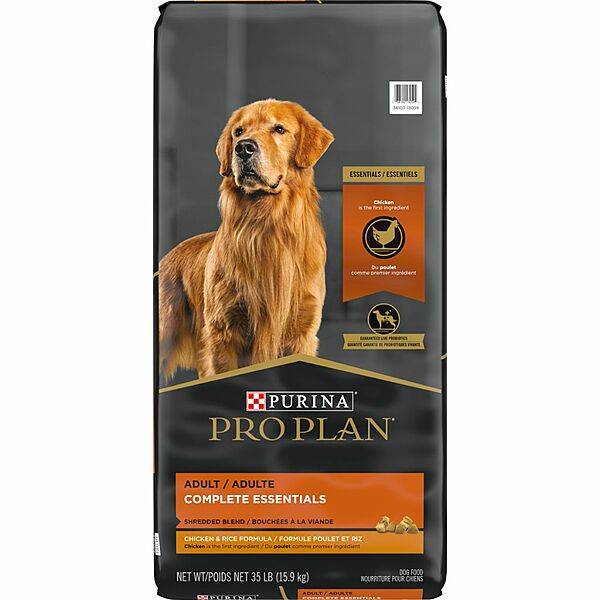 Purina, Pro Plan Essentials Adult Shredded CHICKEN & RICE Dry Dog Food, 15.9KG (35lb)