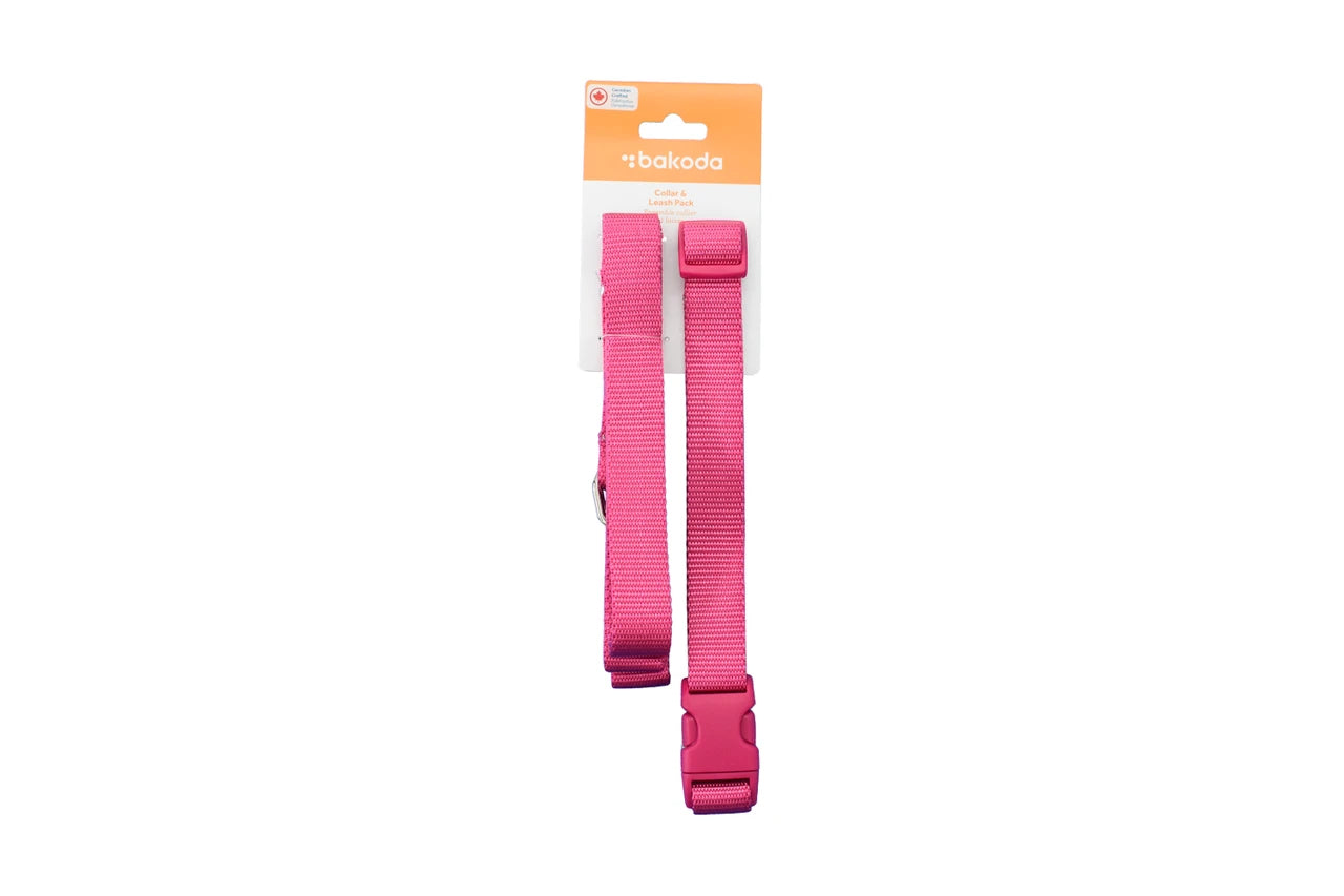 RC Pets - Bakoda Collar & Leash Set - MULBERRY - MEDIUM