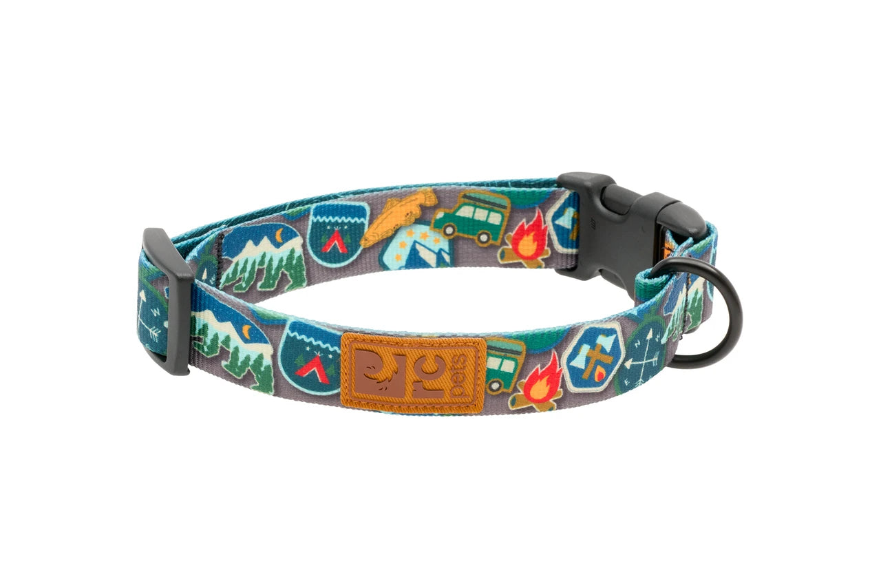 RC Pets - Eco Clip Collar - TRAIL BADGES - SMALL - 3/4 x 9-13in