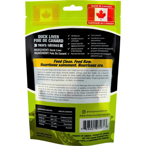 Rocky Mountain Raw - Air-Dried DUCK LIVER Dog Treat - 50GM