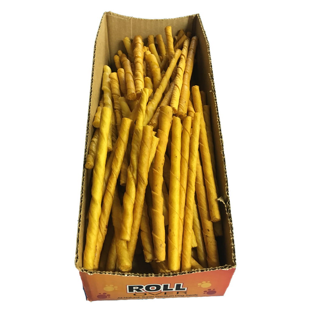 Rollover - PORKHIDE TWISTS SMALL THIN Dog Chew - 13.5CM (5in) (BULK)