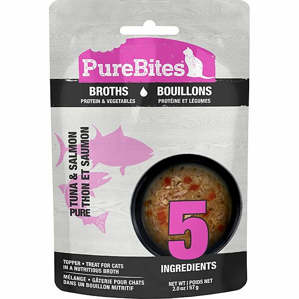 Purebites, Broths TUNA & SALMON Wet Cat Food, 57GM (2oz)