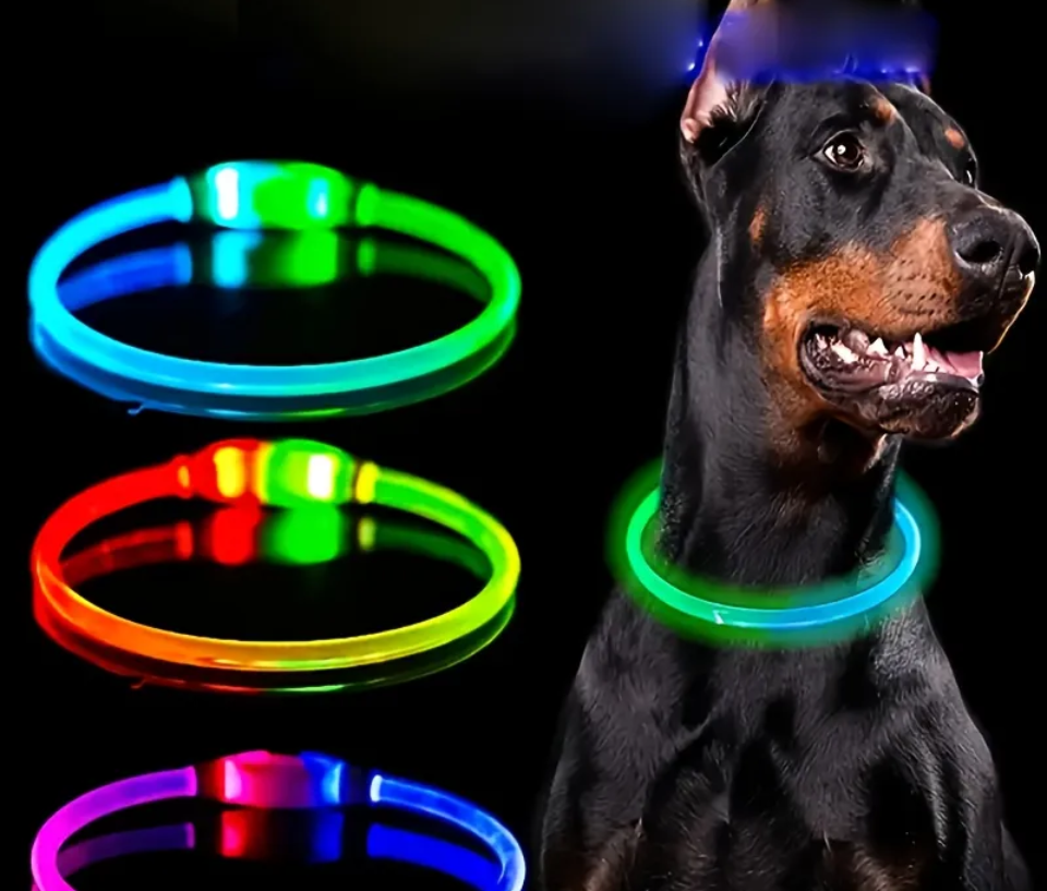 HFX Pet Supplies - Rechargeable Dog Necklace - GREEN AND PINK