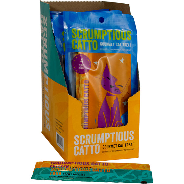 Scrumptious - CHICKEN and TUNA Mousse Cat Treat - 14GM (0.5oz) EA - 4PK