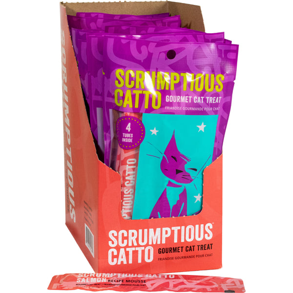 Scrumptious - SALMON Mousse Cat Treat - 14GM (0.5oz) EA - 4PK