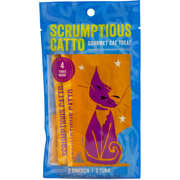 Scrumptious - CHICKEN and TUNA Mousse Cat Treat - 14GM (0.5oz) EA - 4PK