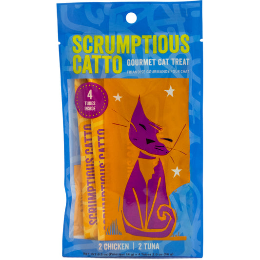 Scrumptious - CHICKEN and TUNA Mousse Cat Treat - 14GM (0.5oz) EA - 4PK