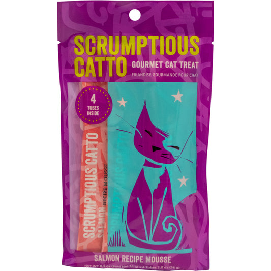 Scrumptious - SALMON Mousse Cat Treat - 14GM (0.5oz) EA - 4PK