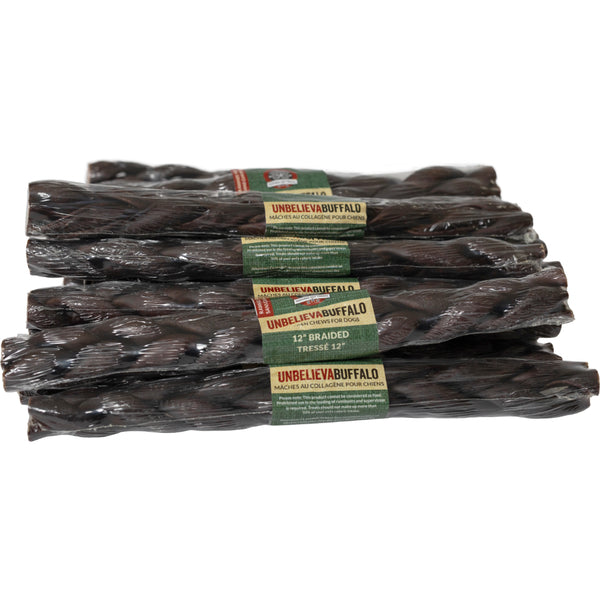 Silver Spur - UNBELIEVABUFFALO Collagen Stick Braid Dog Chew - 30.5CM (12in)