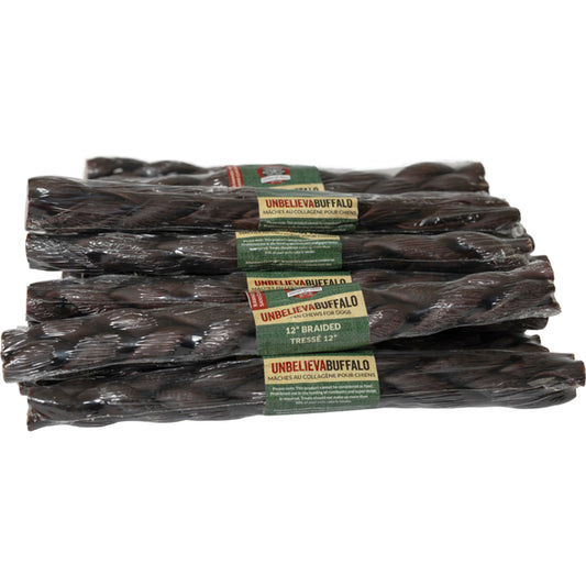 Silver Spur - UNBELIEVABUFFALO Collagen Stick Braid Dog Chew - 30.5CM (12in)
