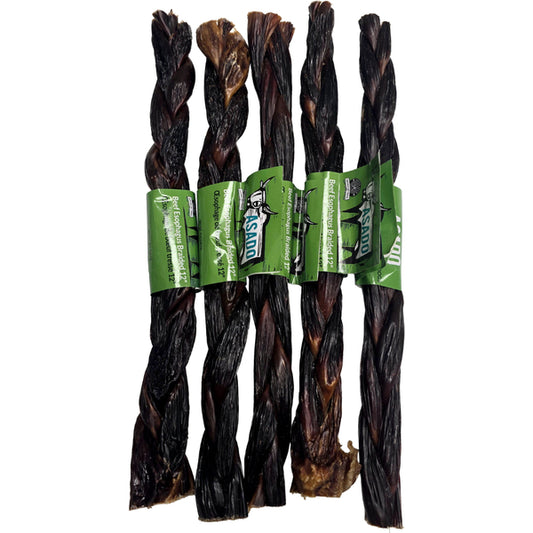 Silver Spur - ASADO BEEF Esophagus Braided Dog Treat - 30.5CM (12in)