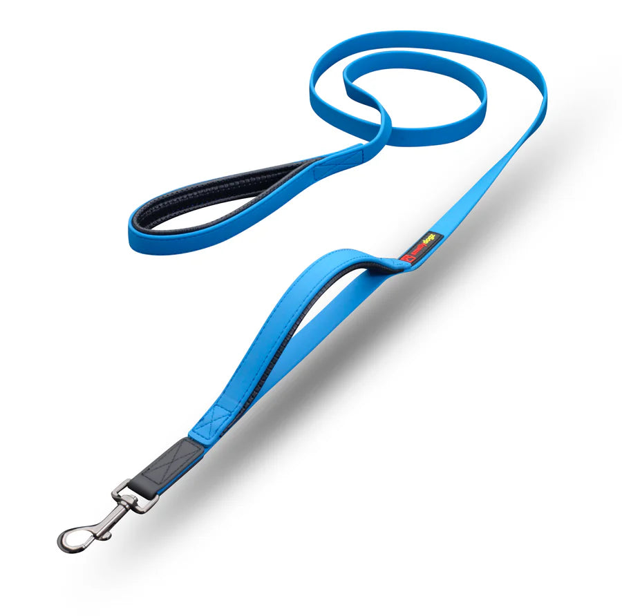Smellydogz - Double Handle Lead - BLUE - 2CM (0.75in) Width - 183CM (6ft)