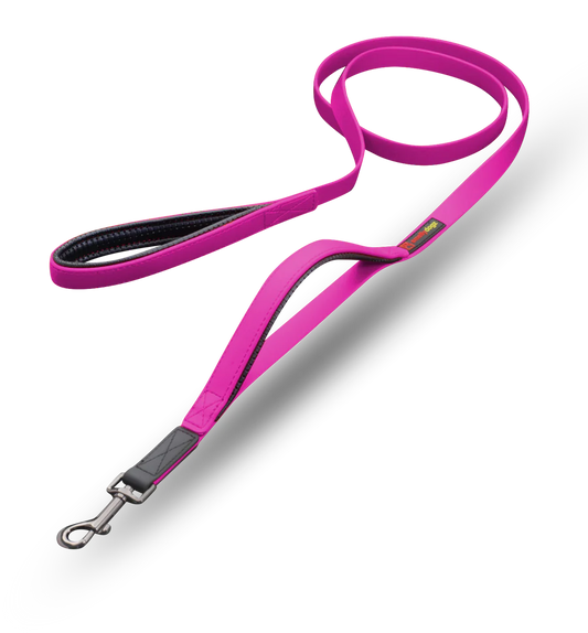 Smellydogz - Double Handle Lead - PINK - 2CM (0.75in) Width - 183CM (6ft)