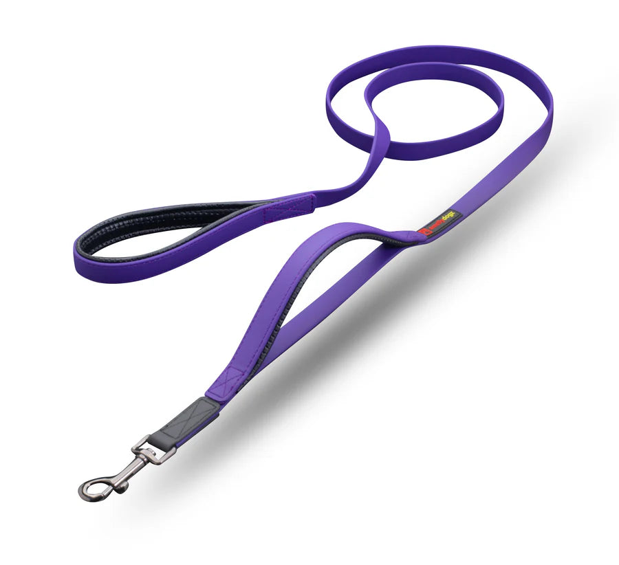 Smellydogz, Double Handle Lead, PURPLE, 2CM (0.75in) Width, 183CM (6ft)