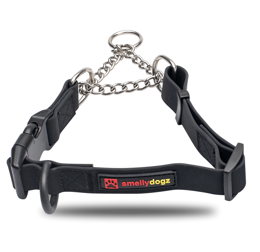 Smellydogz - Martingale Collar - BLACK - 2.5CM (1in) Width - 46-56CM (18-22in)