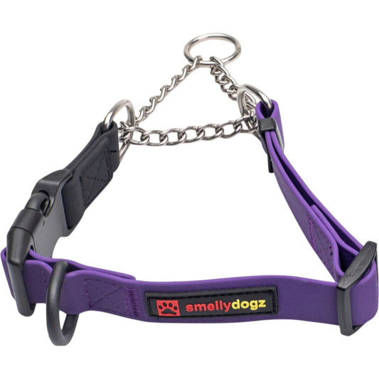 Smellydogz - Martingale Collar - PURPLE - 2CM (0.75in) Width - 35.5-46CM (14-18in)