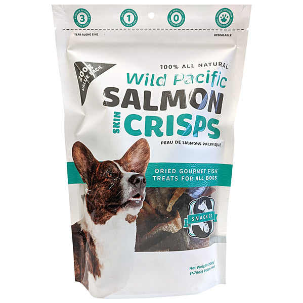 Snack 21, SALMON SKIN Crisps Dog Treat, Value Pack, 200GM