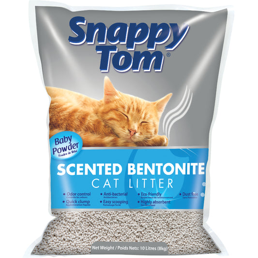 Snappy Tom - Bentonite Litter - BABY POWDER Scent - 8KG
