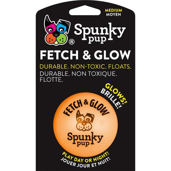 Spunky Pup - Fetch and Glow Ball Dog Toy - MEDIUM - 6.5CM (2.6in)
