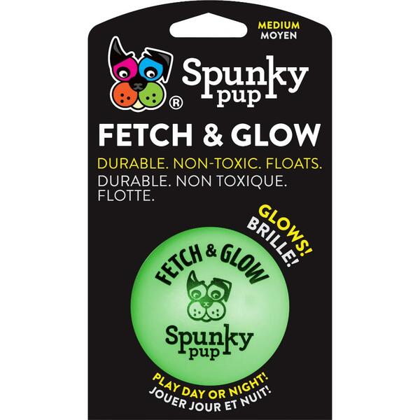 Spunky Pup - Fetch and Glow Ball Dog Toy - MEDIUM - 6.5CM (2.6in)