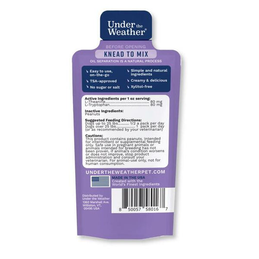 Under the Weather - PB & Chill Calming PEANUT BUTTER for Dogs - 32GM (1oz) - SINGLES