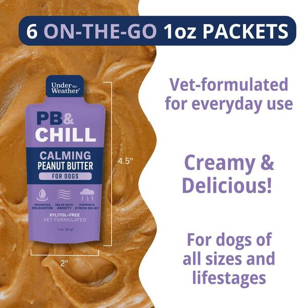 Under the Weather - PB & Chill Calming PEANUT BUTTER for Dogs - 32GM (1oz) - SINGLES