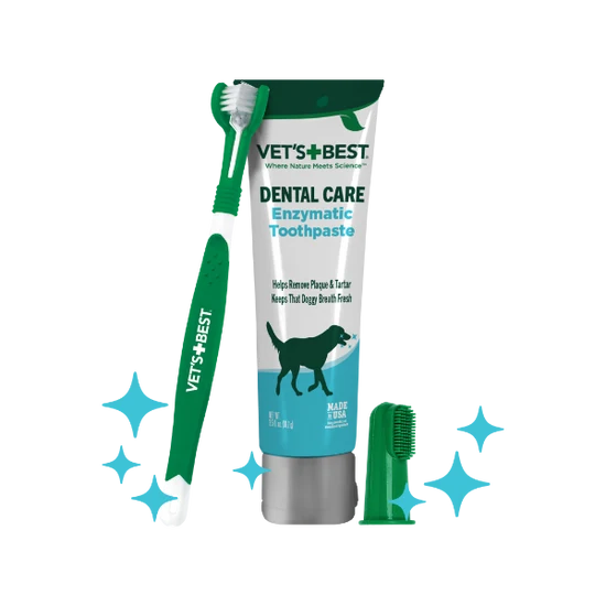 Vet's Best - Dental Care Kit with Toothbrush & Gel - 103ML (3.5oz)